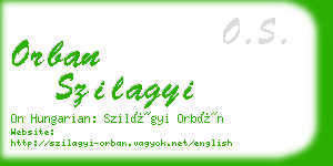 orban szilagyi business card
